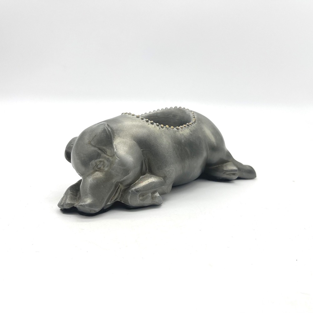 Morton's Steakhouse Vintage Pewter Sleeping Pig Oil Lamp Base Petites Choses 7"